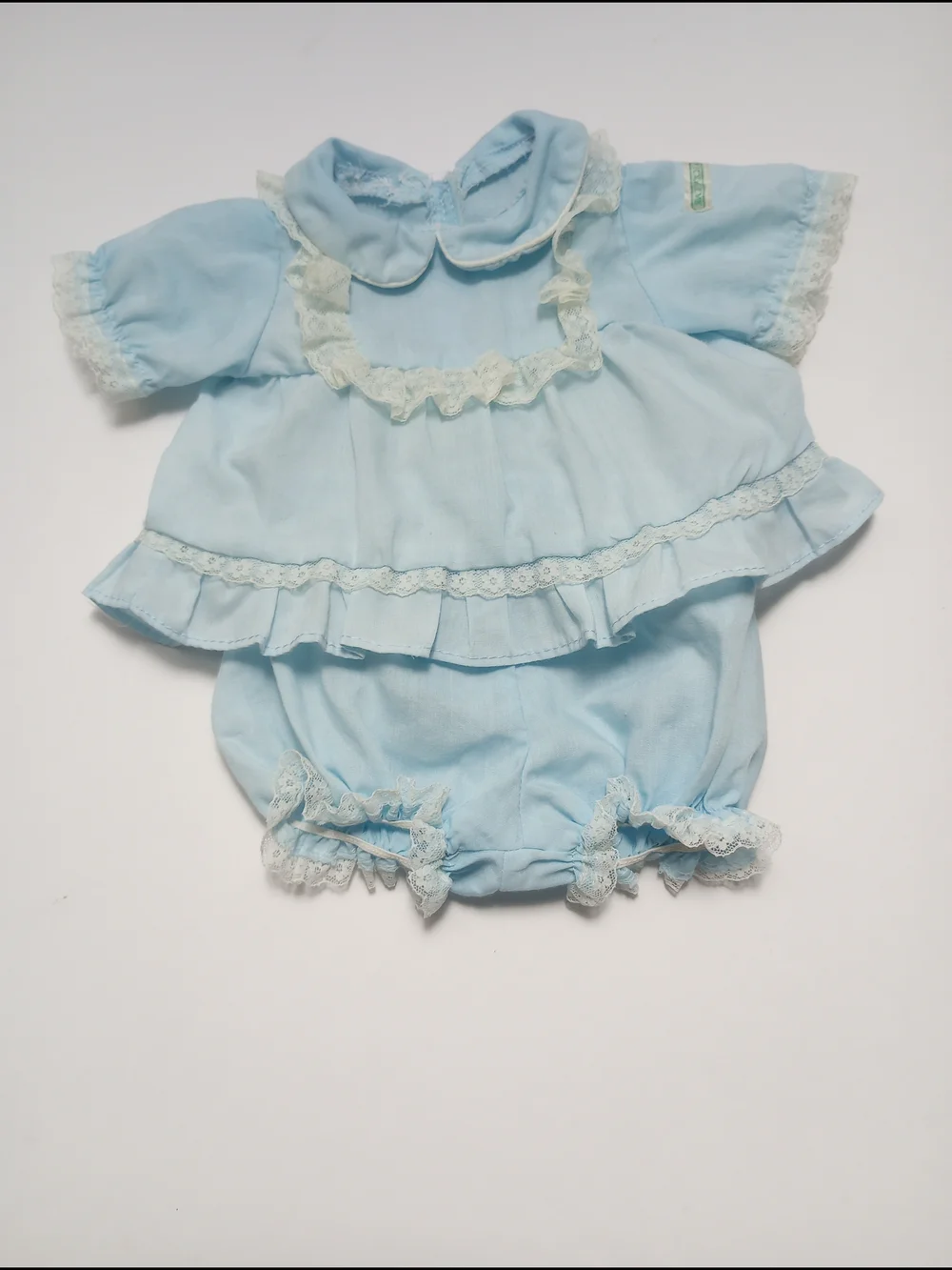 Cabbage Patch Kids Doll Clothes, Preemie Dress & Bloomers Baby Blue 7E